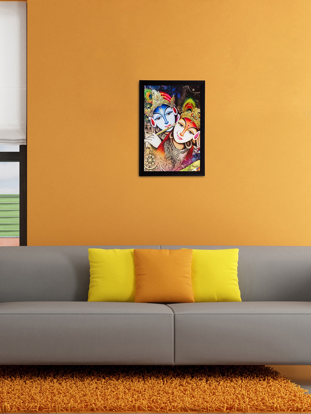 

eCraftIndia Multicoloured Radha Krishna UV Wall Art, Multi