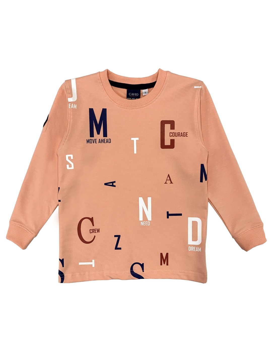 CAVIO Boys Peach-Coloured Printed T-shirt