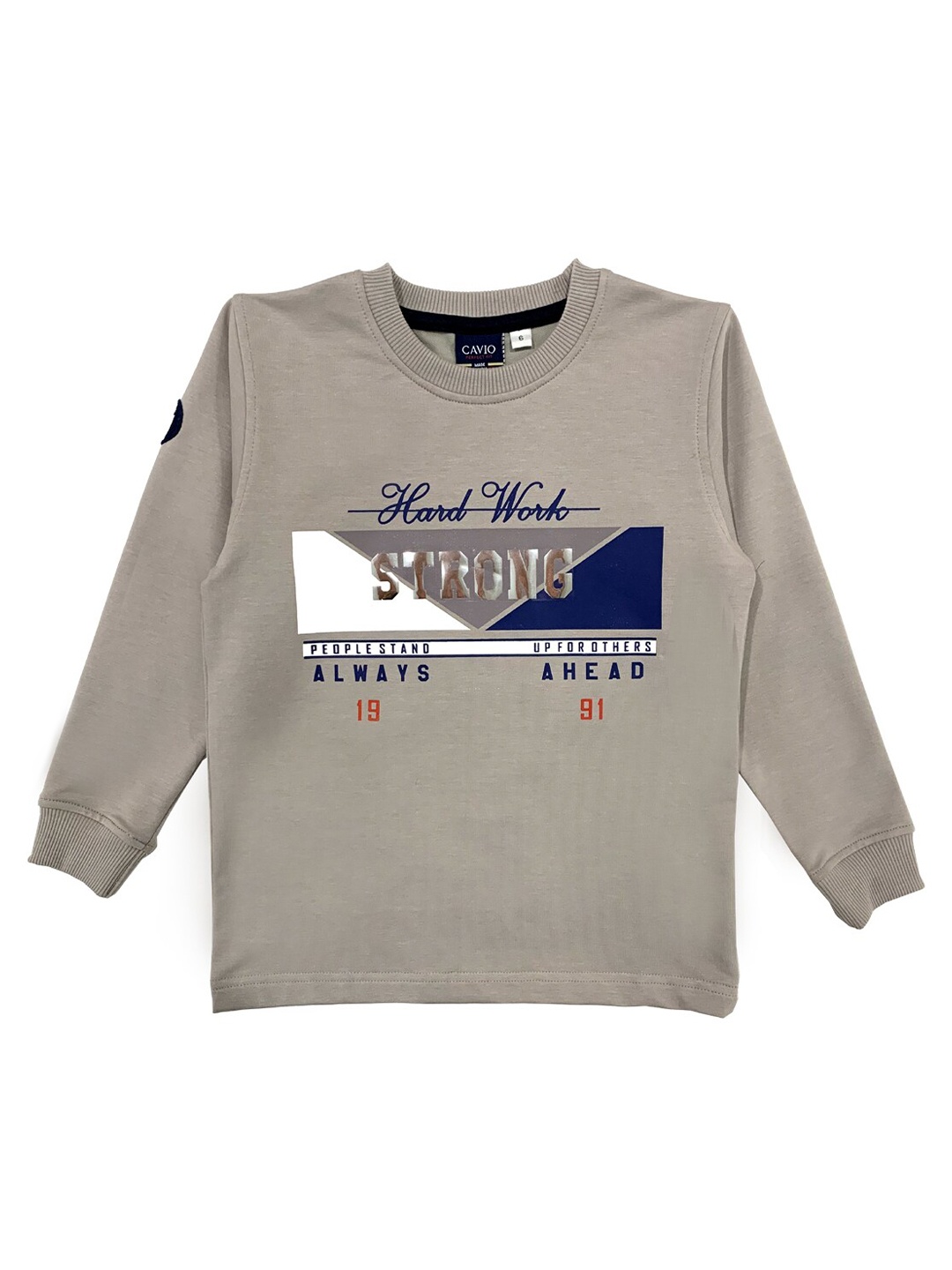 

CAVIO Boys Grey Printed T-shirt