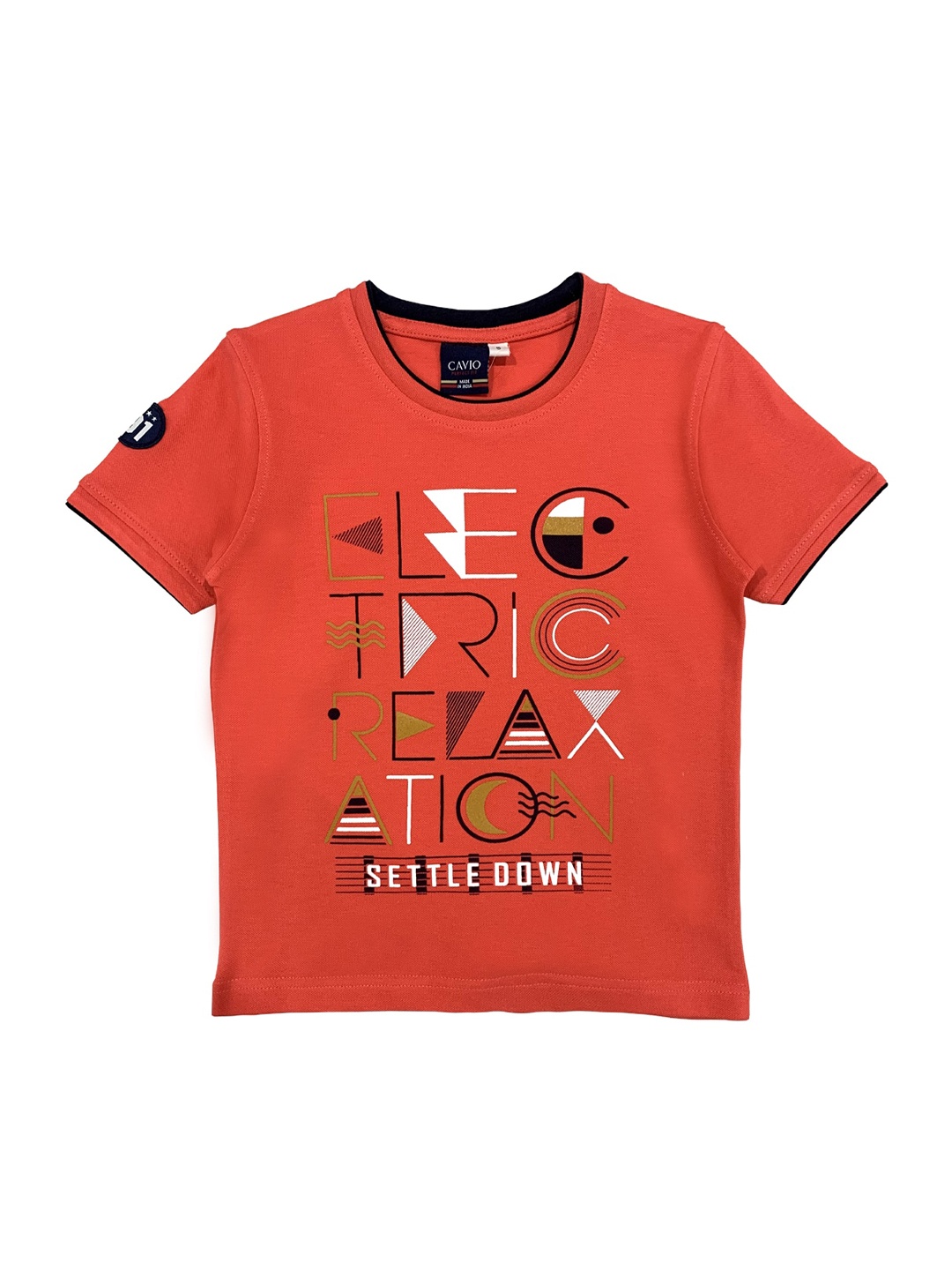 

CAVIO Boys Red Printed T-shirt