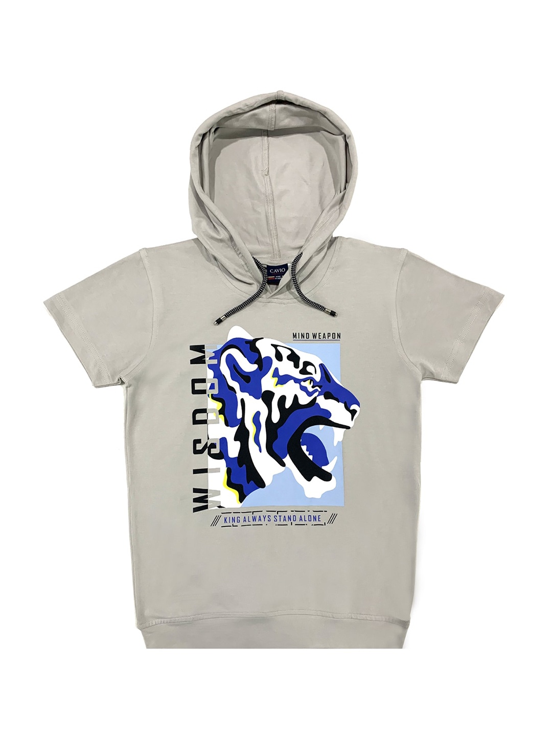 

CAVIO Boys Grey Printed T-shirt