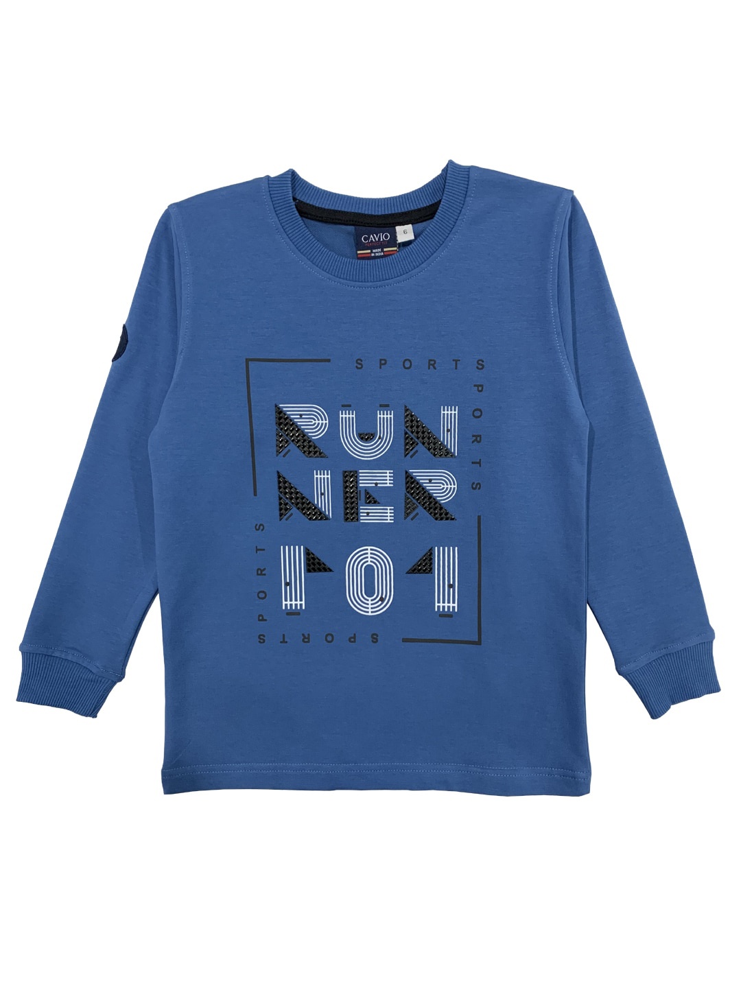 

CAVIO Boys Blue Printed T-shirt
