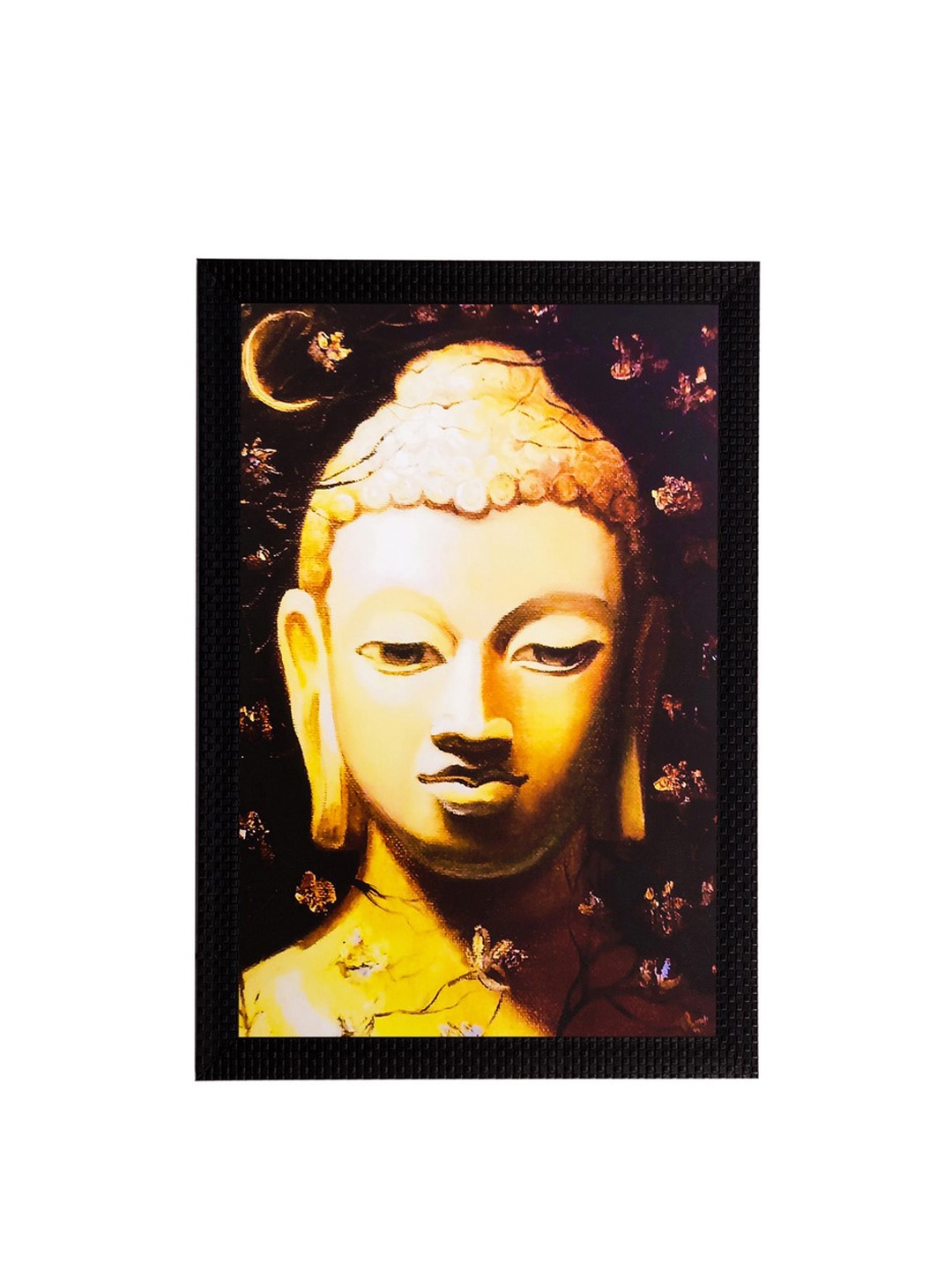 

eCraftIndia Black & Yellow Lord Buddha Wall Art