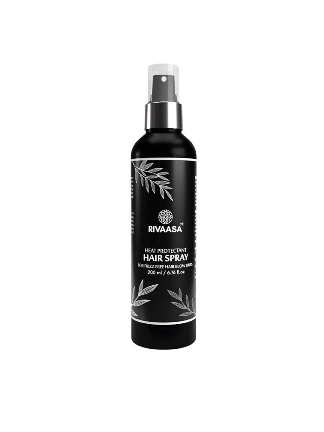 

RIVAASA Heat Protectant Hair Spray with Roseberry-Hibiscus & Neem 200 ml, Black