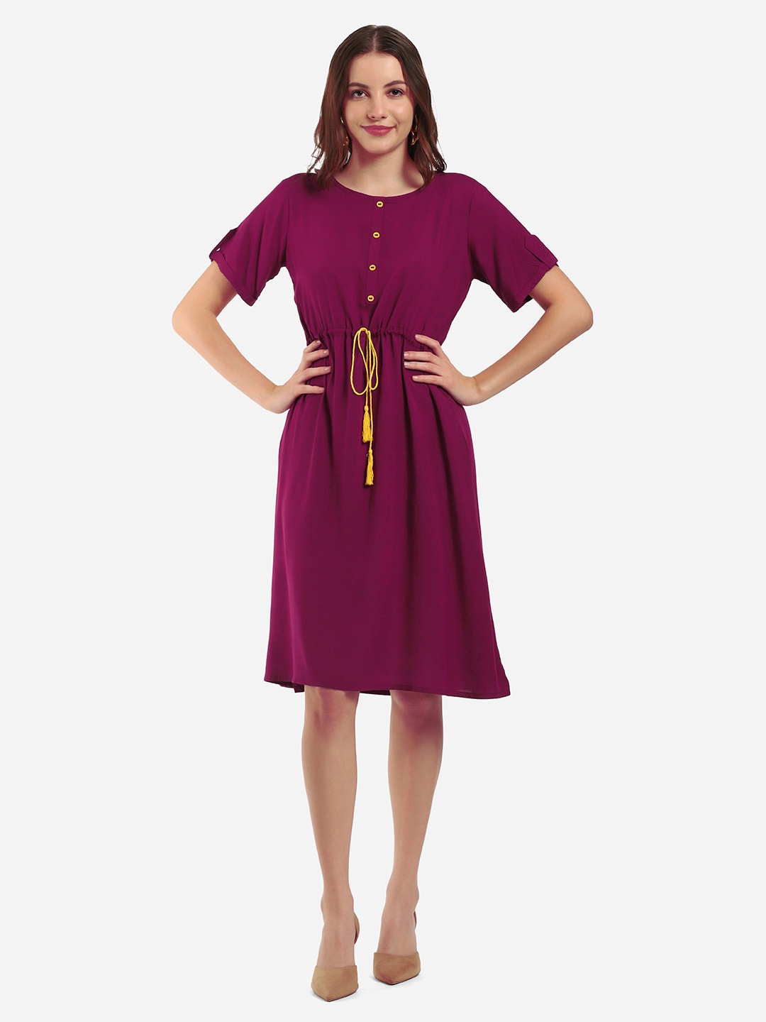 

Selvia Purple Fit & Flare Dress
