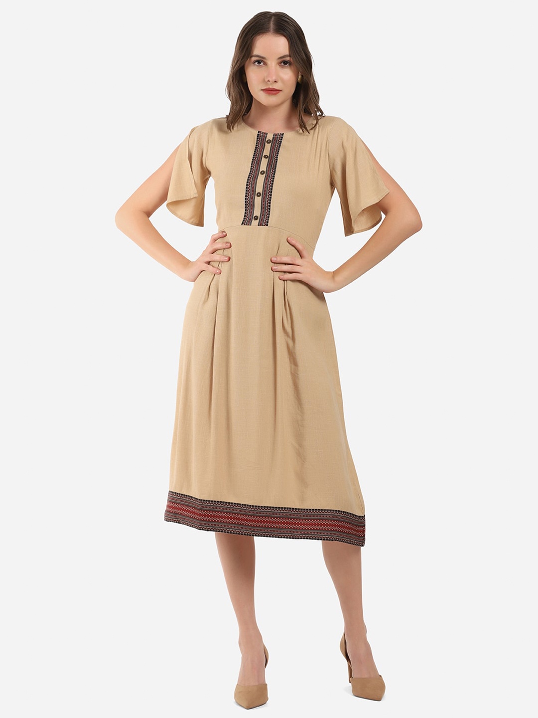 

Selvia Beige Liva Midi Dress