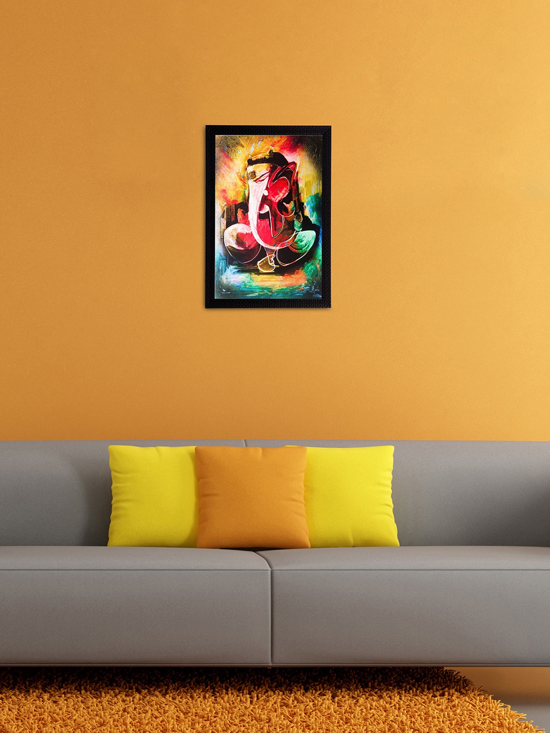 

eCraftIndia Multicoloured Lord Ganesha Framed Wall Art, Multi