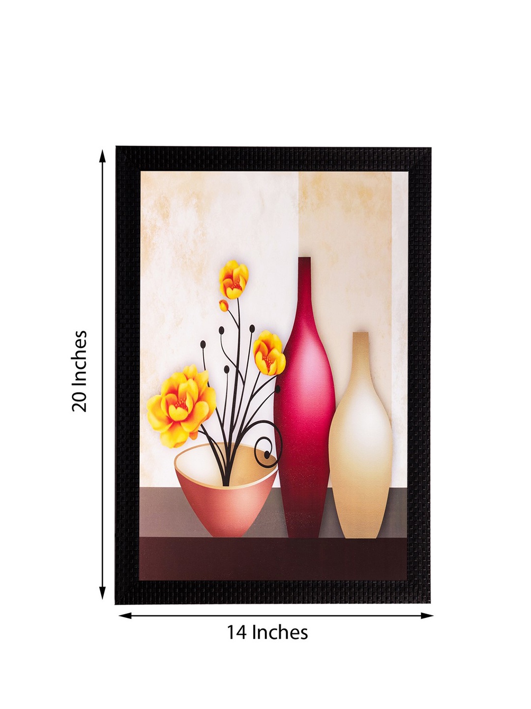 

eCraftIndia Multicoloured Vases & Flowers UV Wall Art, Multi