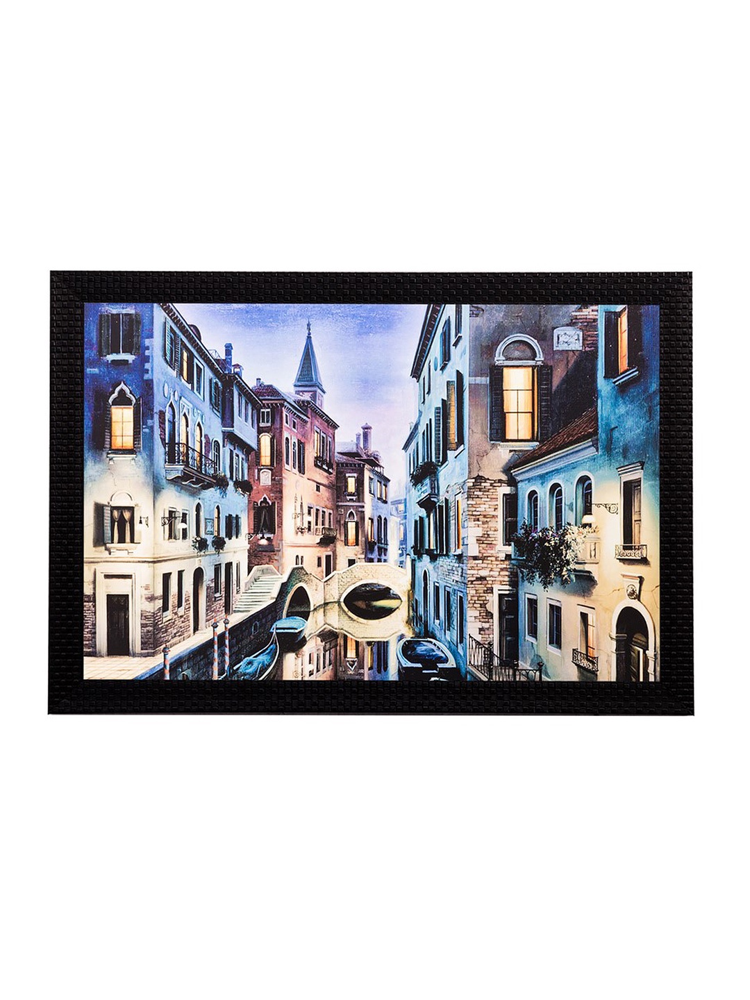 

eCraftIndia Multicoloured City View Framed UV Wall Art, Multi