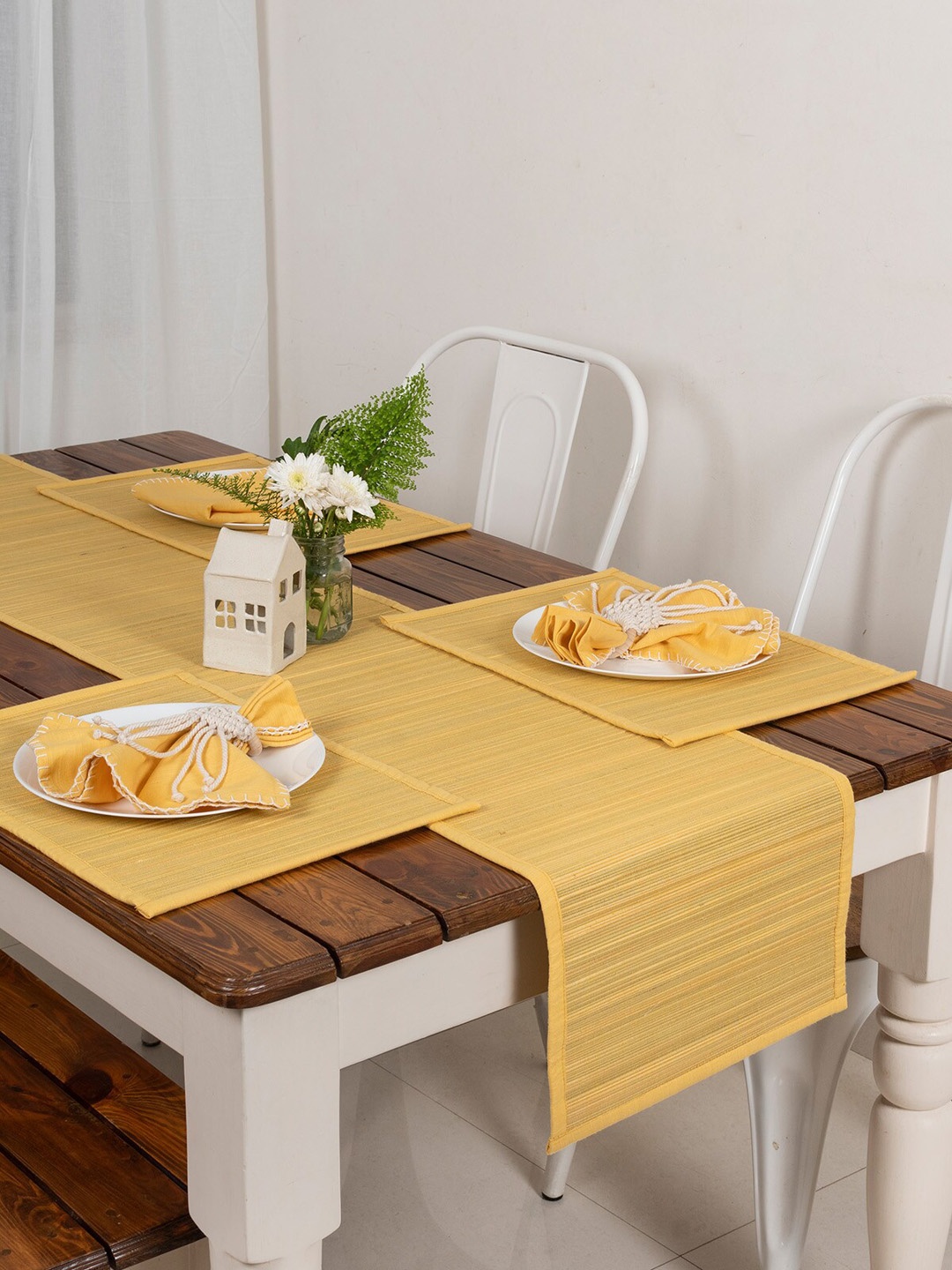

The Yellow Dwelling Yellow Solid 6-Seater Table Runner
