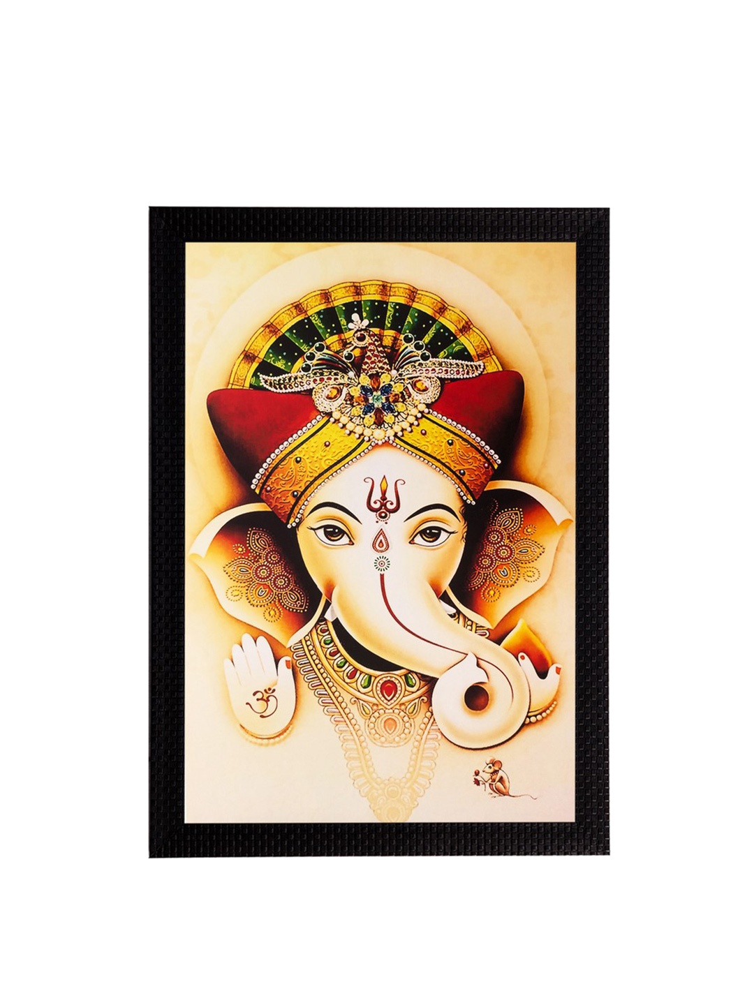 

eCraftIndia Multicoloured Spiritual Lord Ganesha Matt Framed Wall Art, Multi