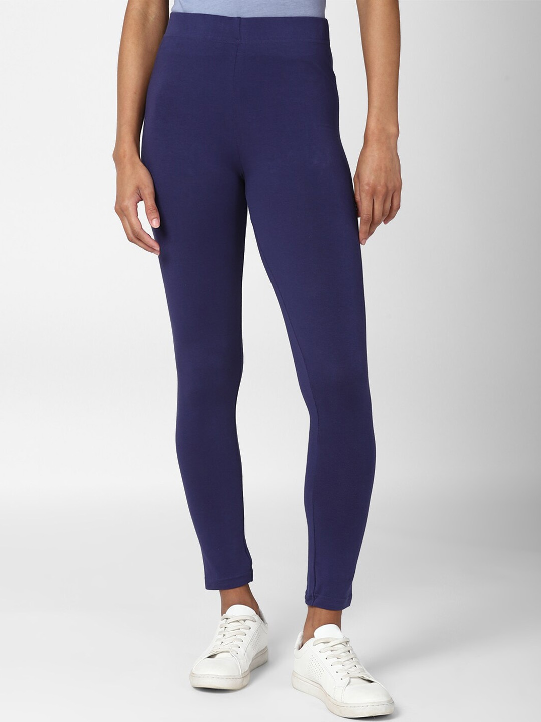 

FOREVER 21 Women Navy Blue Solid High Rise Leggings