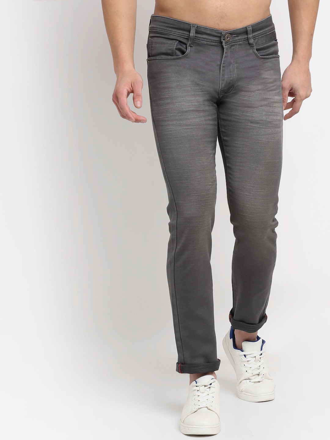 

Rodamo Men Grey Slim Fit Heavy Fade Stretchable Jeans