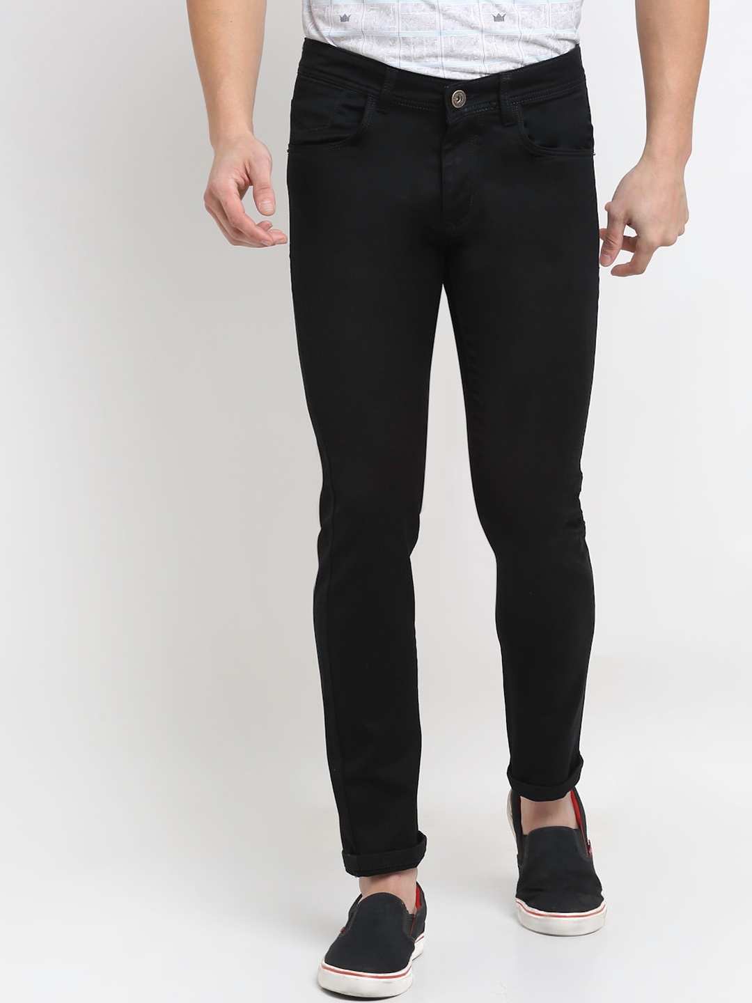 

Rodamo Men Black Slim Fit Stretchable Jeans