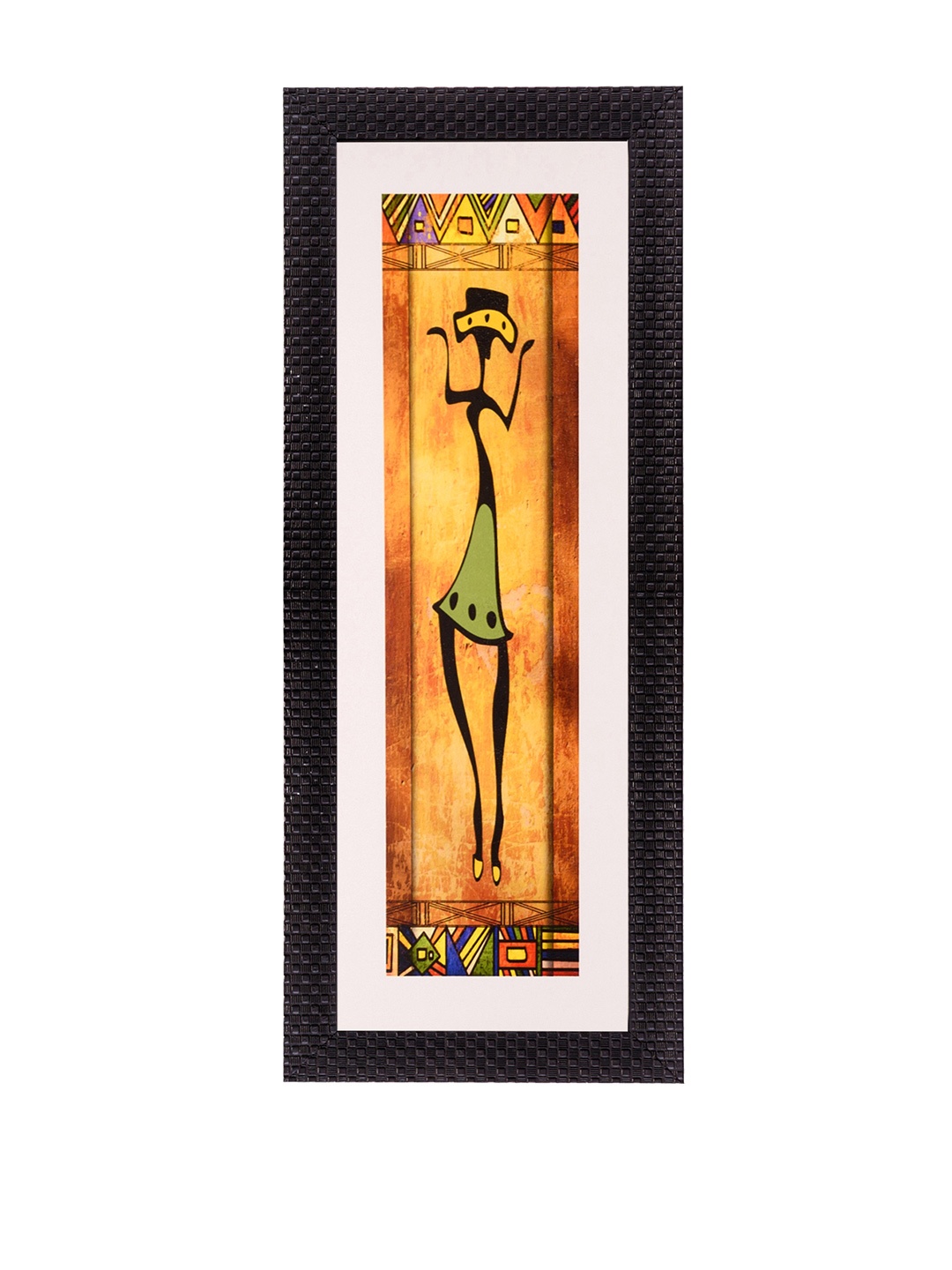 

eCraftIndia Multicoloured Tribal Folk Art UV Framed Wall Art, Multi