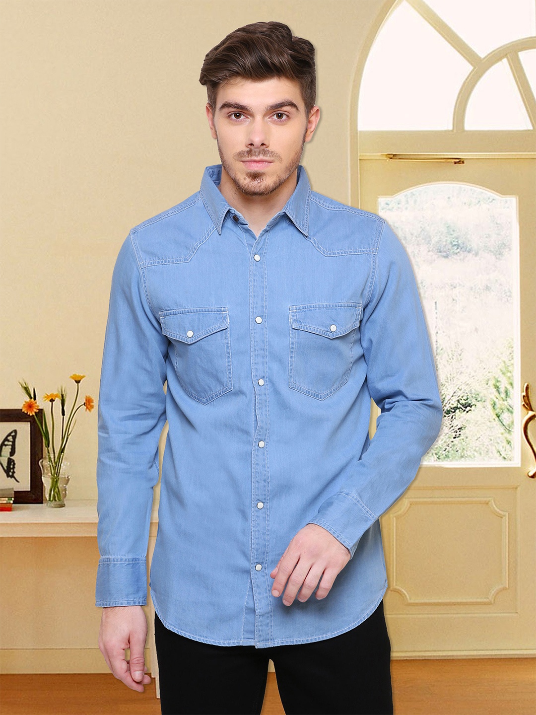 

Southbay Men Blue Smart Slim Fit Casual Shirt