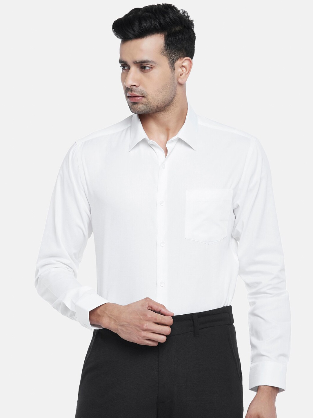 

BYFORD by Pantaloons Men White Slim Fit Pure Cotton Formal Shirt