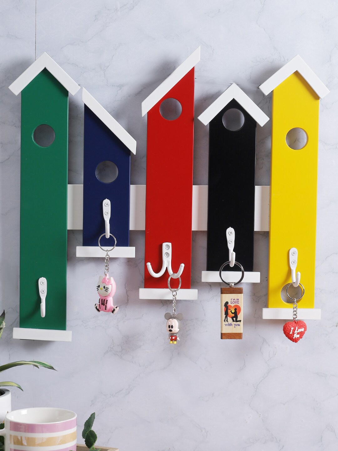 

Safal Multicoloured Wooden Key Holder, Multi