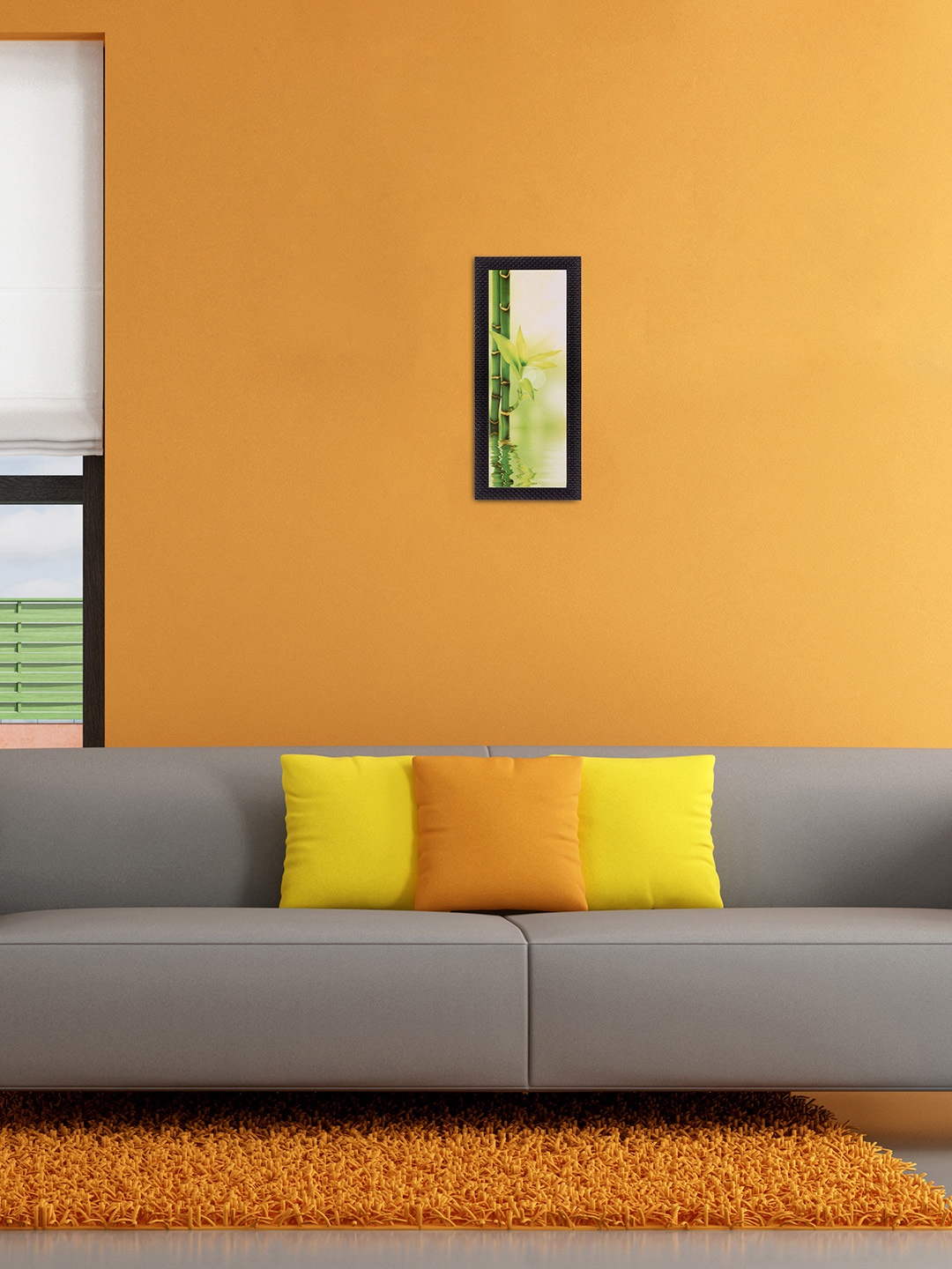 

eCraftIndia Green & Yellow Botanical UV Wall Art