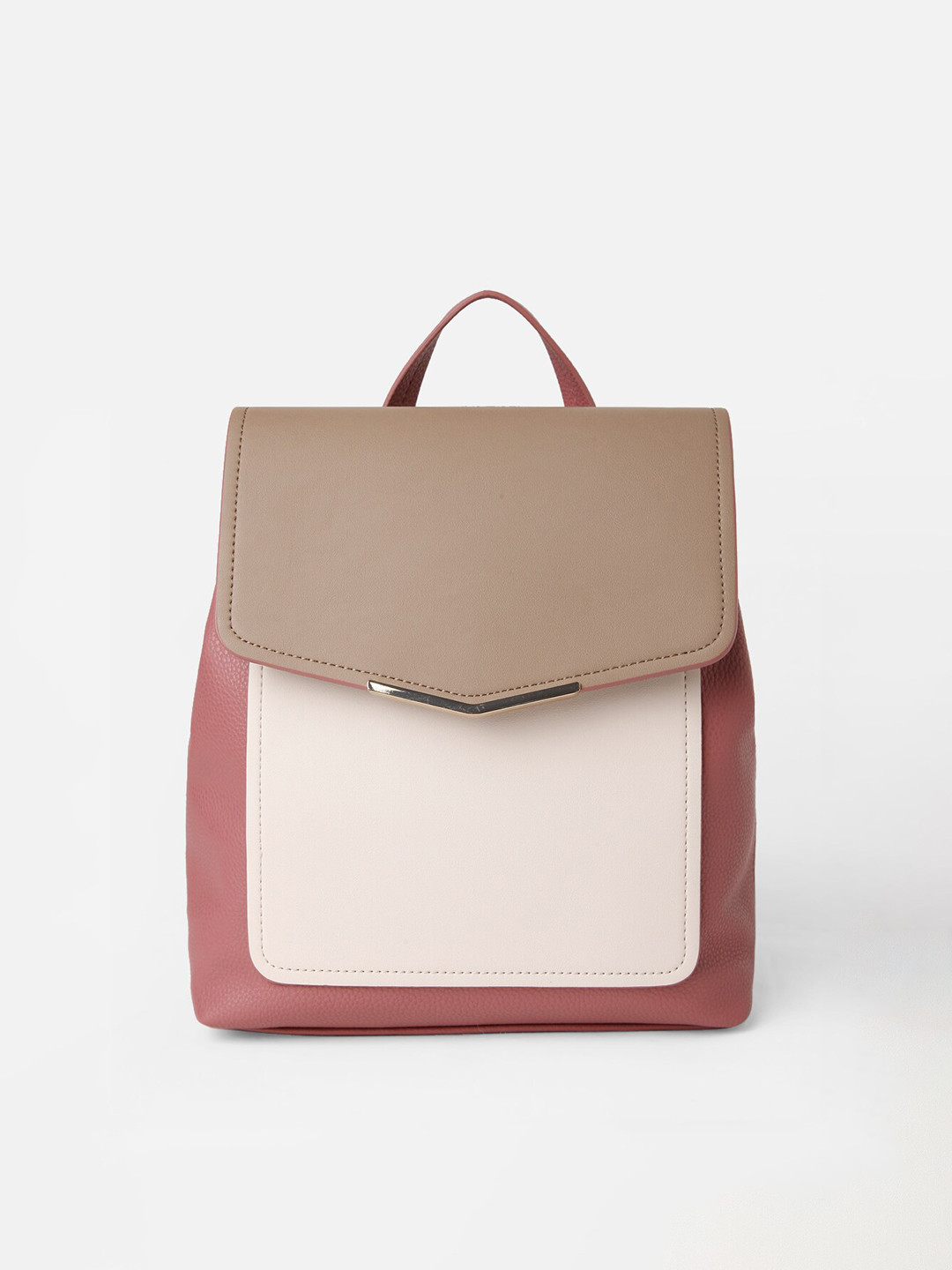 

Vero Moda Women Red & White Colourblocked Backpack