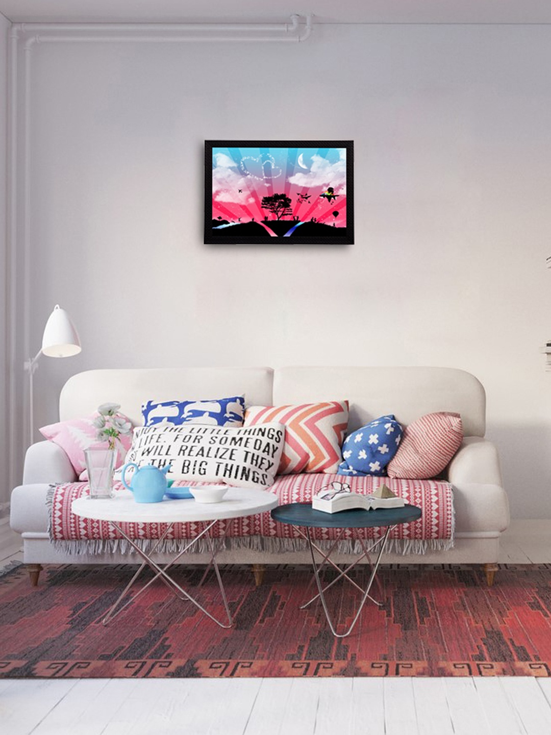 

eCraftIndia Multicoloured Love Framed UV Wall Painting, Multi