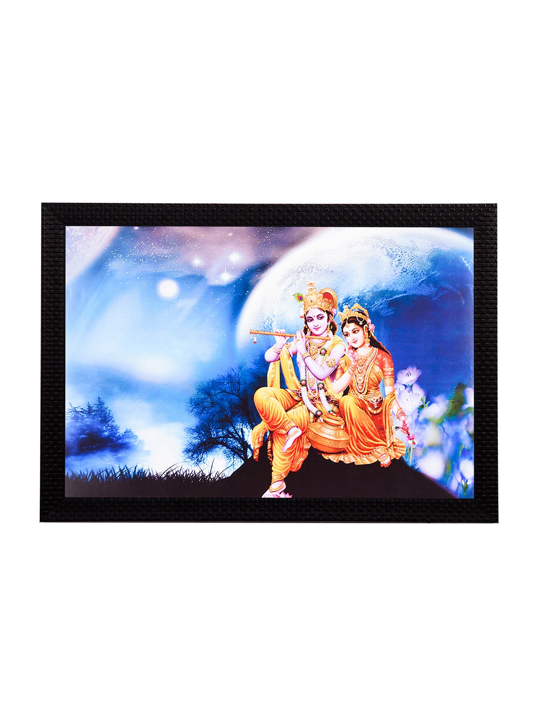 

eCraftIndia Blue & Orange Radha Krishna UV Wall Painting