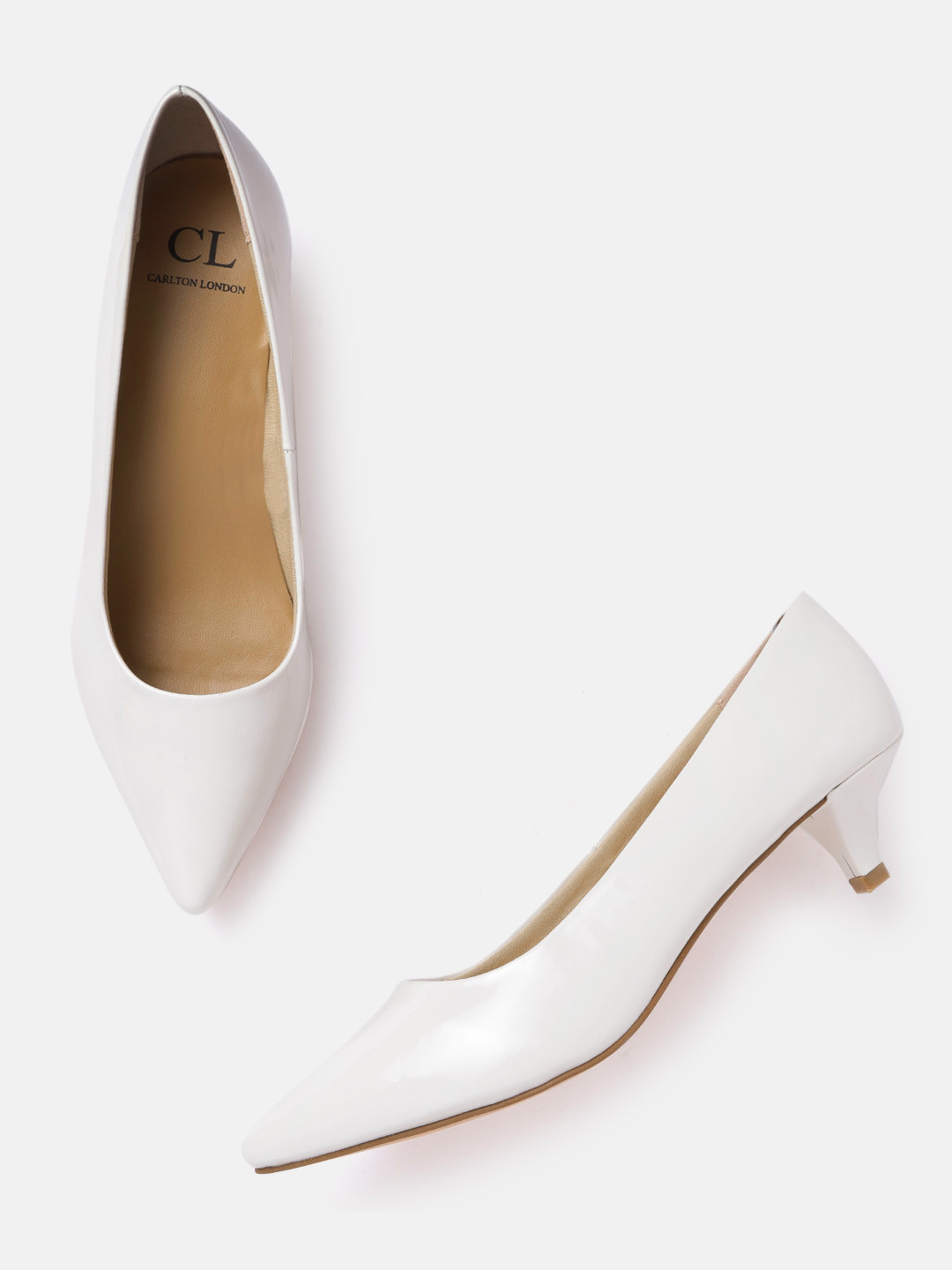 

Carlton London Women White Solid Pumps