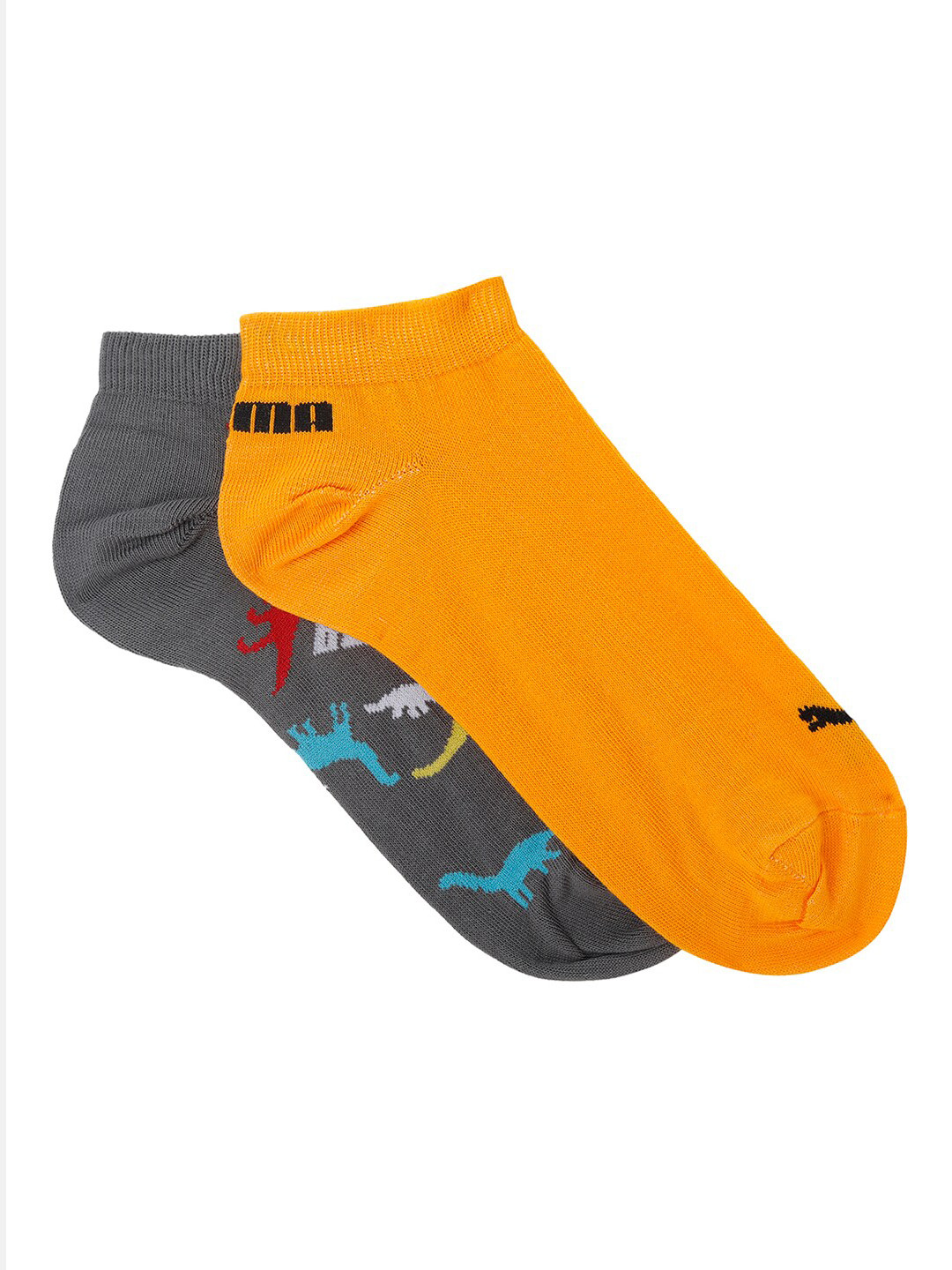 

Puma Unisex Kids Pack of 2 Printed Ankle Length Socks, Orange