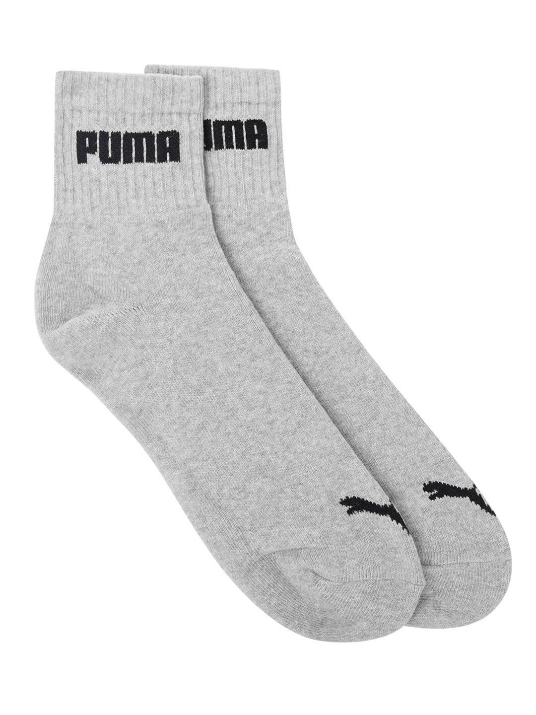 

Puma Unisex Grey Melange Logo Patterned Above Ankle Socks