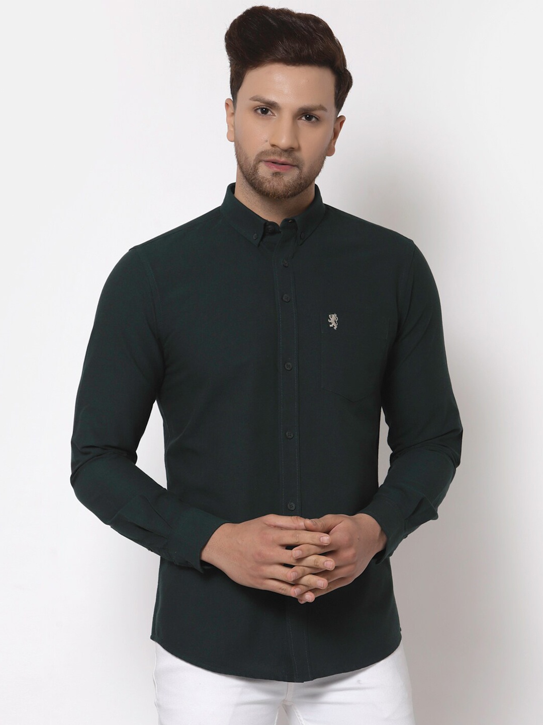 

Red Tape Men Green Pure Cotton Casual Shirt