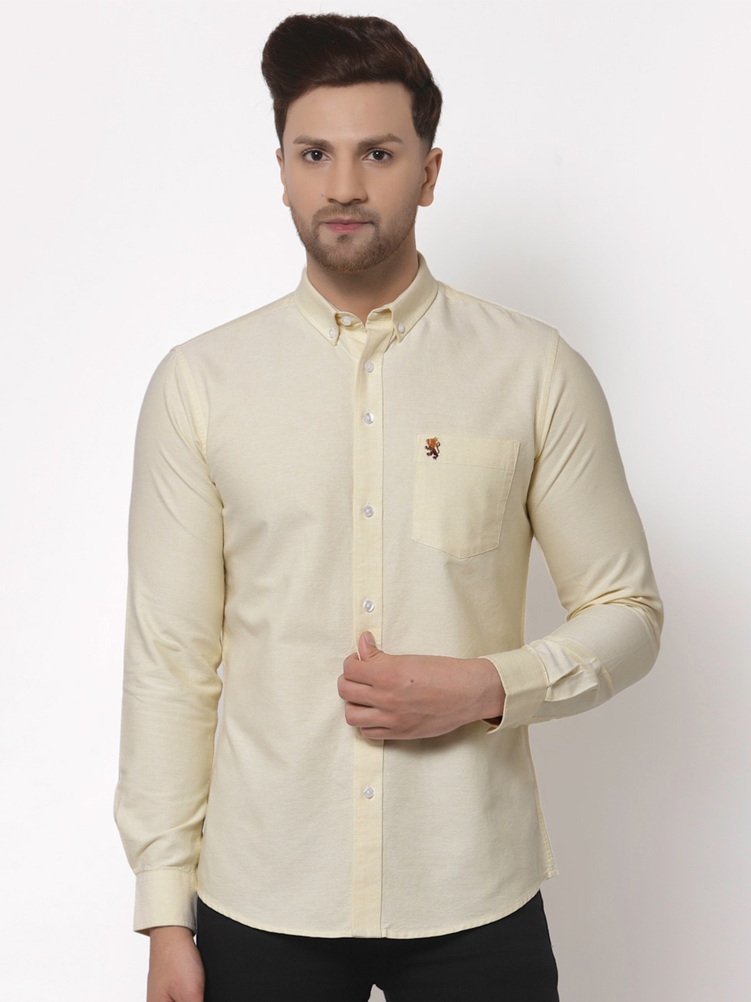 

Red Tape Men Yellow Pure Cotton Casual Shirt