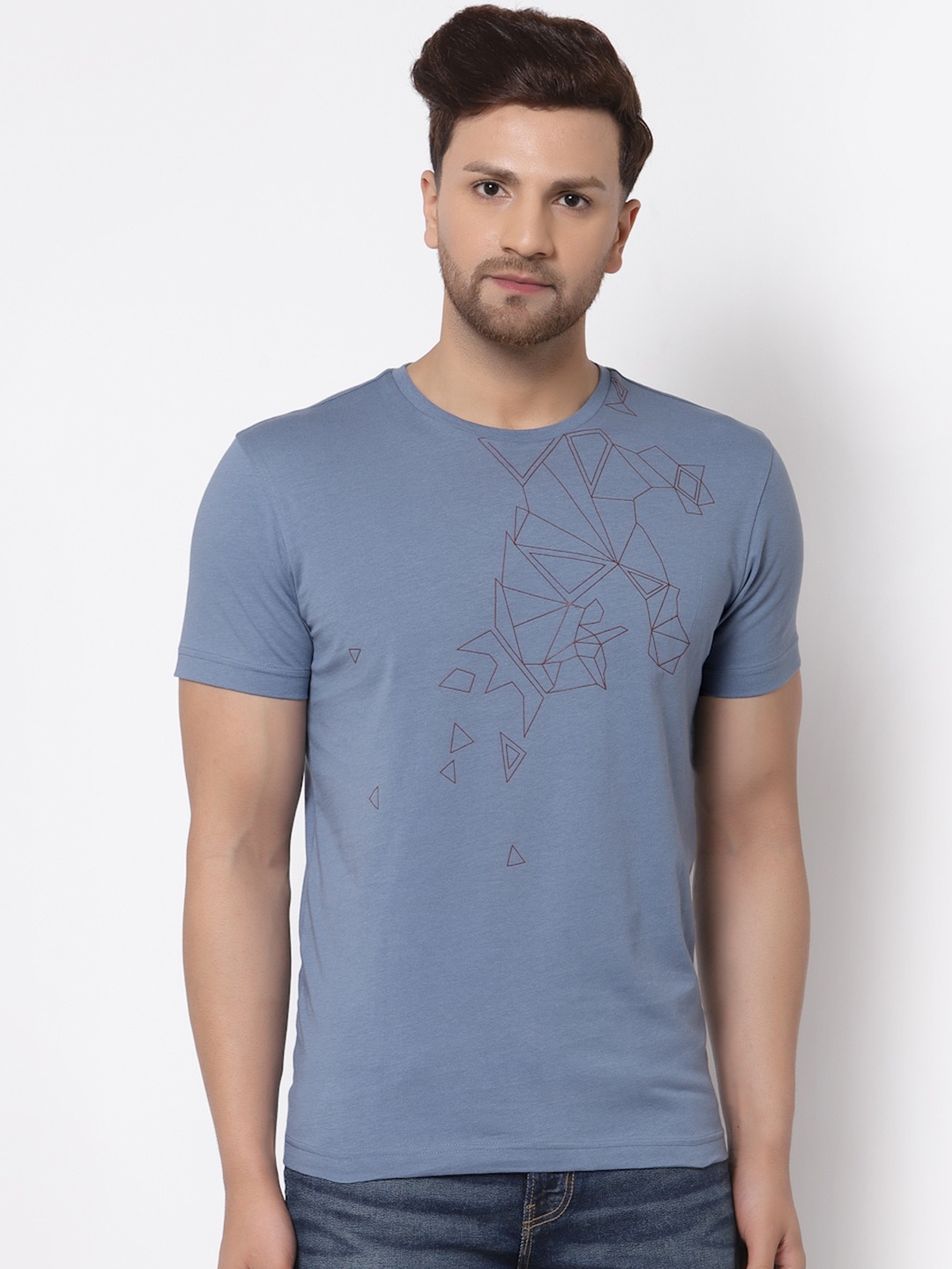 

Red Tape Men Blue Graphic Printed T-shirt