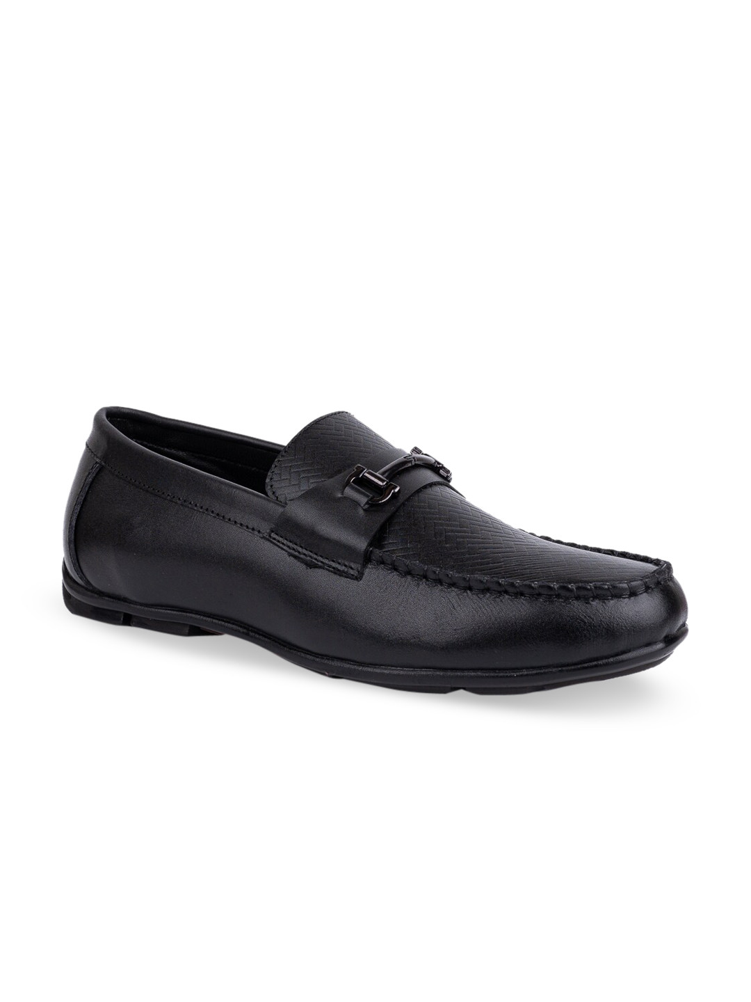 

LA BOTTE Men Black Textured Leather Formal Loafers
