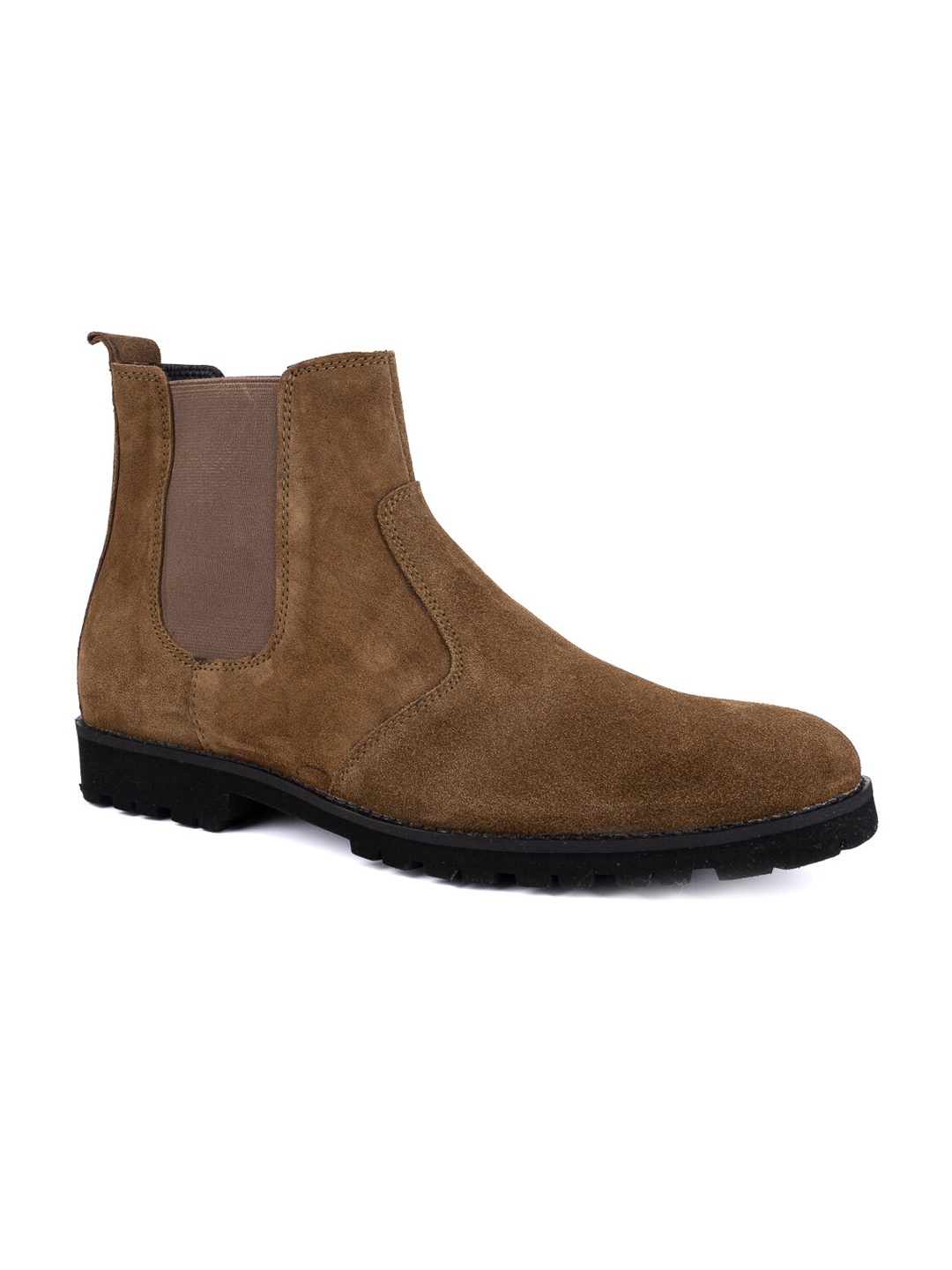 

LA BOTTE Men Olive Green Suede High-Top Flat Boots