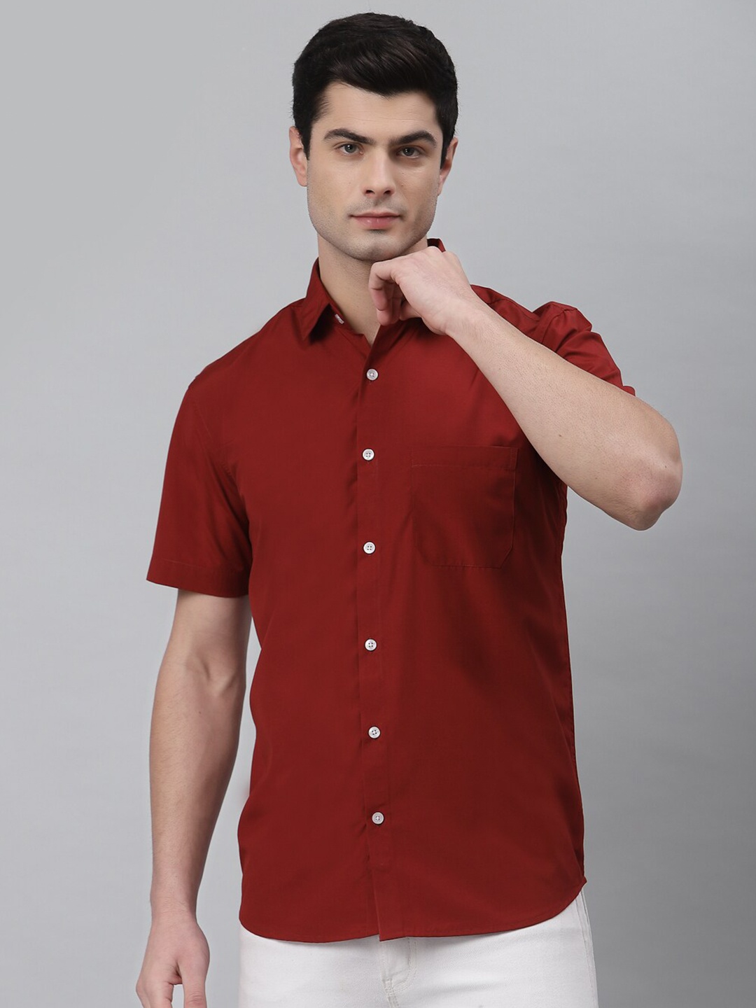 

NEUDIS Men Maroon Classic Regular Fit Casual Shirt