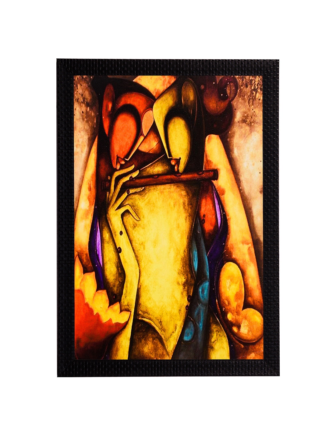 

eCraftIndia Multicoloured Figurative Framed UV Wall Painting, Multi