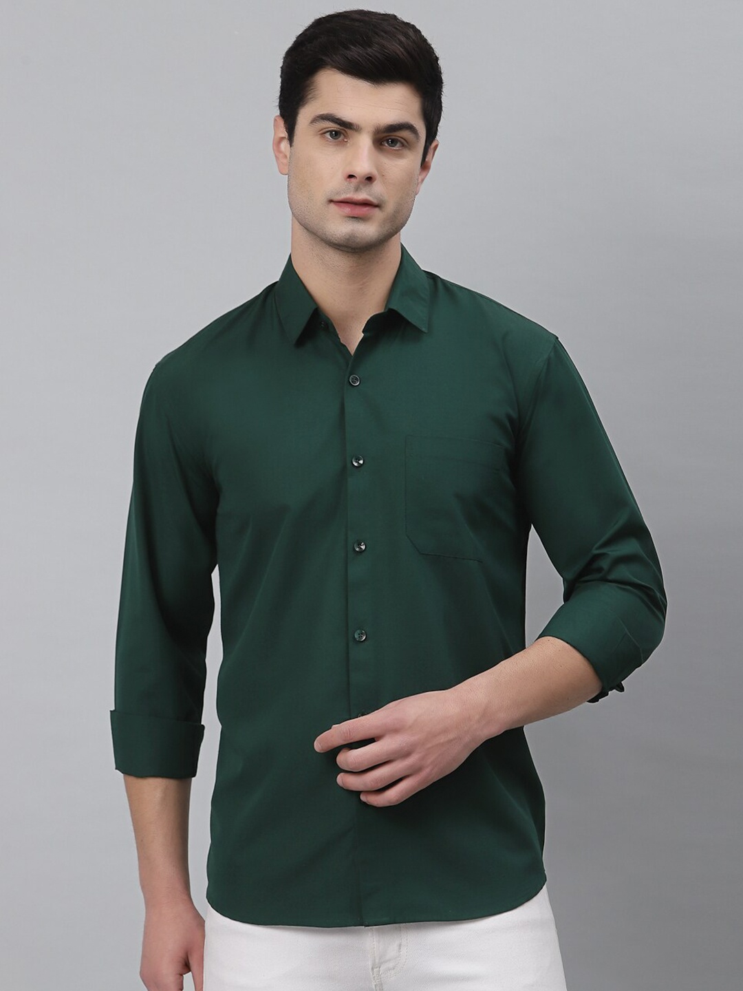 

NEUDIS Men Green Classic Regular Fit Formal Shirt