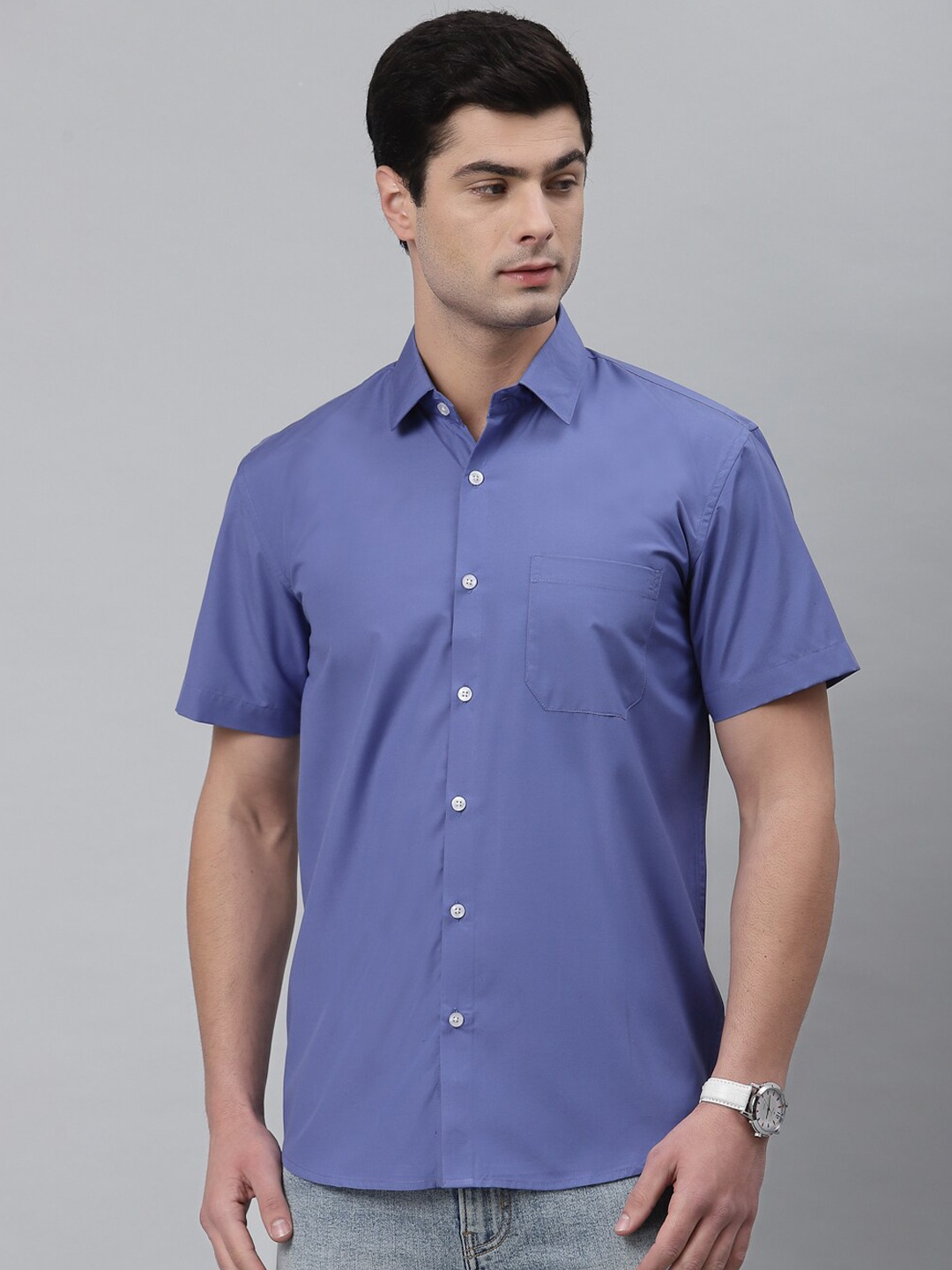 

NEUDIS Men Blue Classic Regular Fit Casual Shirt