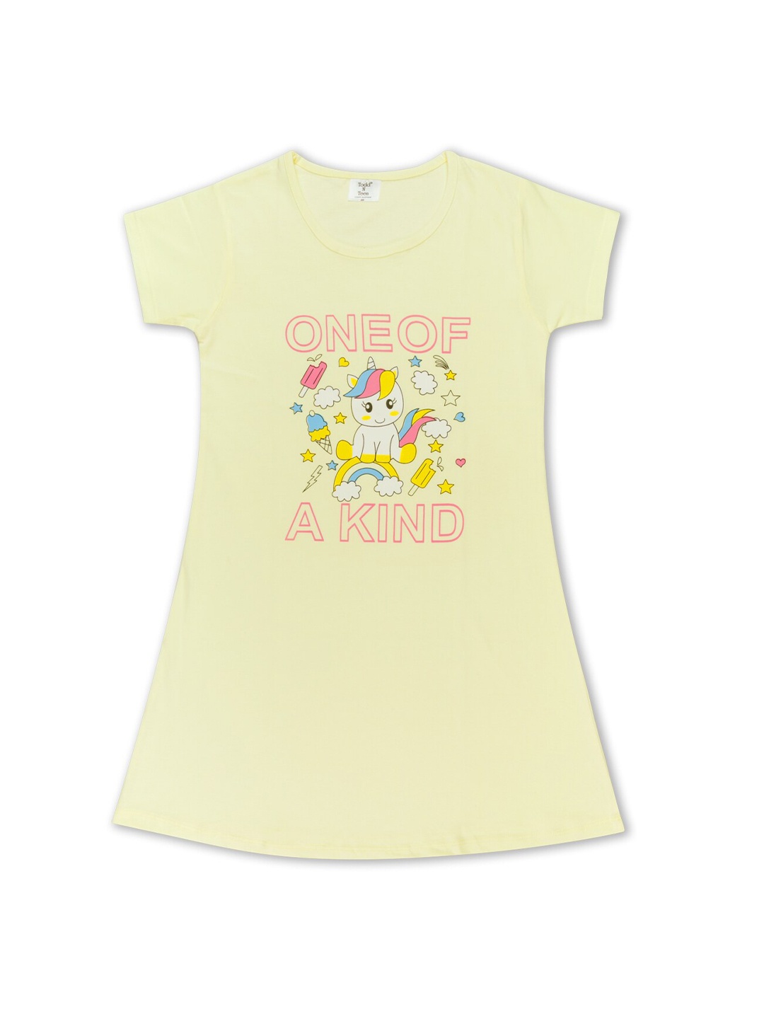 

Todd N Teen Girls Yellow Printed Nightdress
