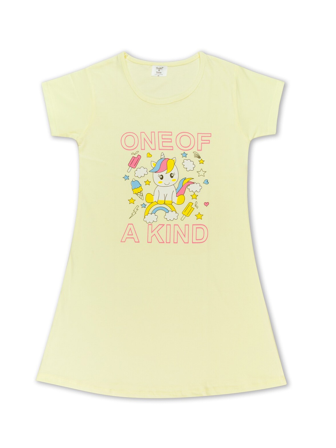 

Todd N Teen Girls Yellow Printed Nightdress