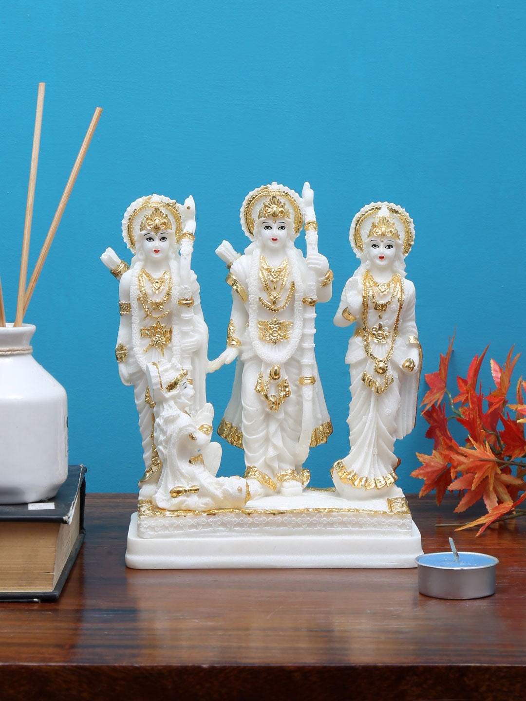 

Athome by Nilkamal White & Gold-Toned Ram Darbar Showpiece