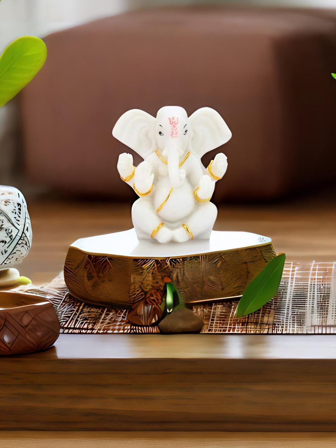 

Athome by Nilkamal White Ganesha Showpiece