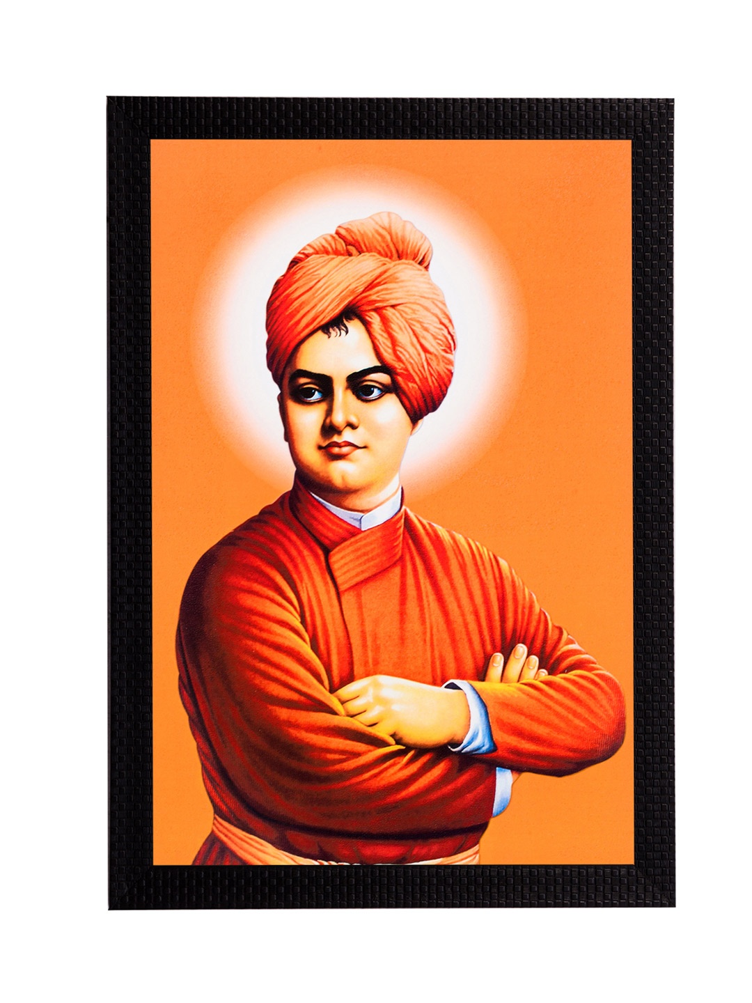 

eCraftIndia Multicoloured Swami Vivekananda Satin Matt Texture Framed Artwork, Multi