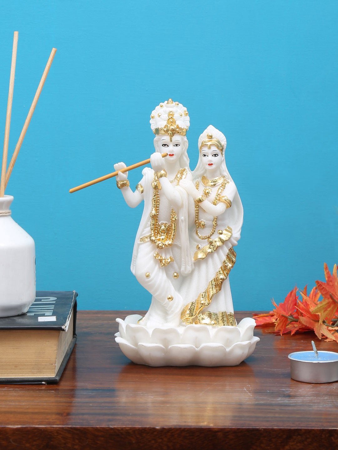 

Athome by Nilkamal White Radha Krishna Showpiece