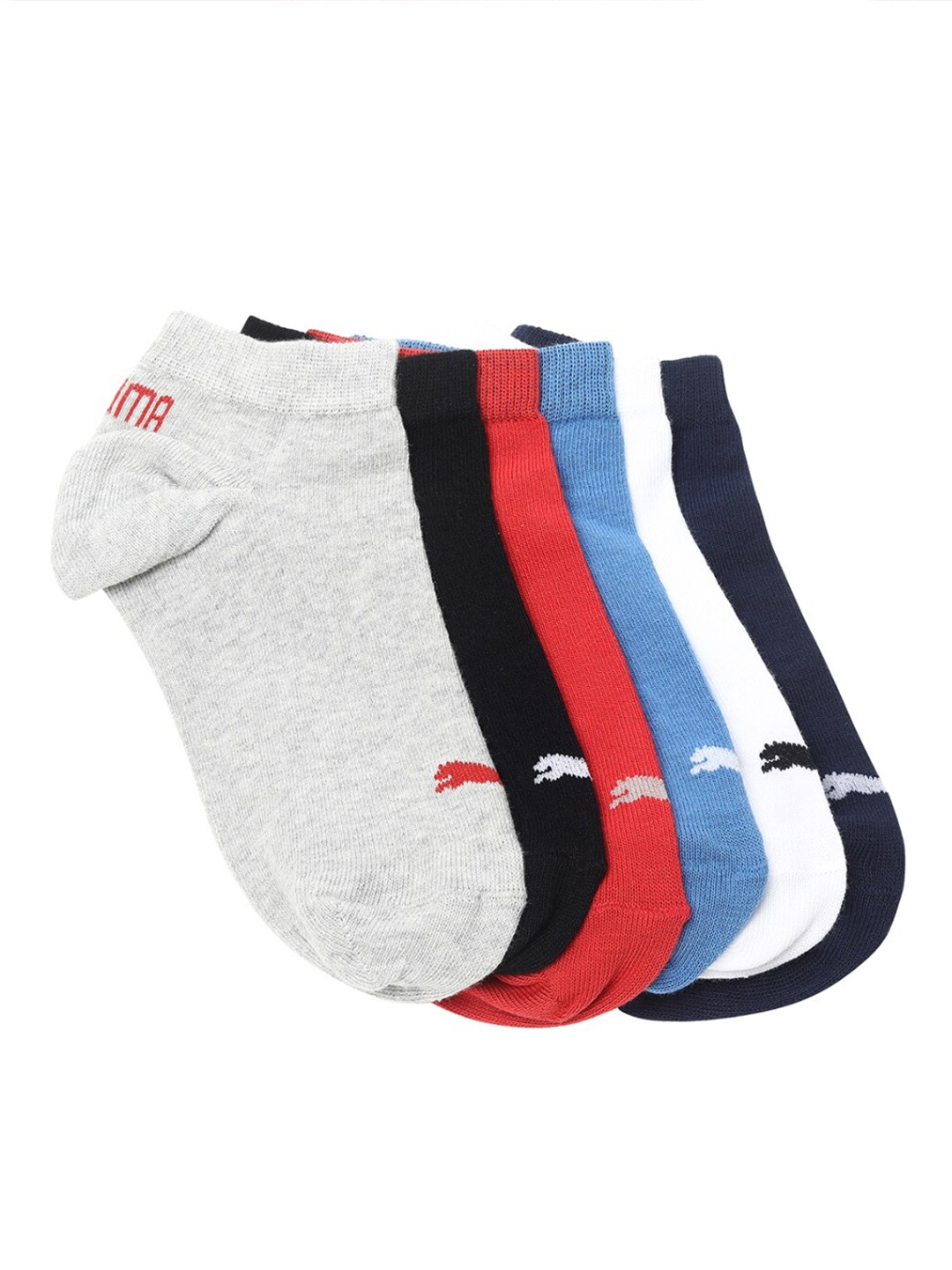 

Puma Unisex Pack Of 6 Sneakers Socks, Grey