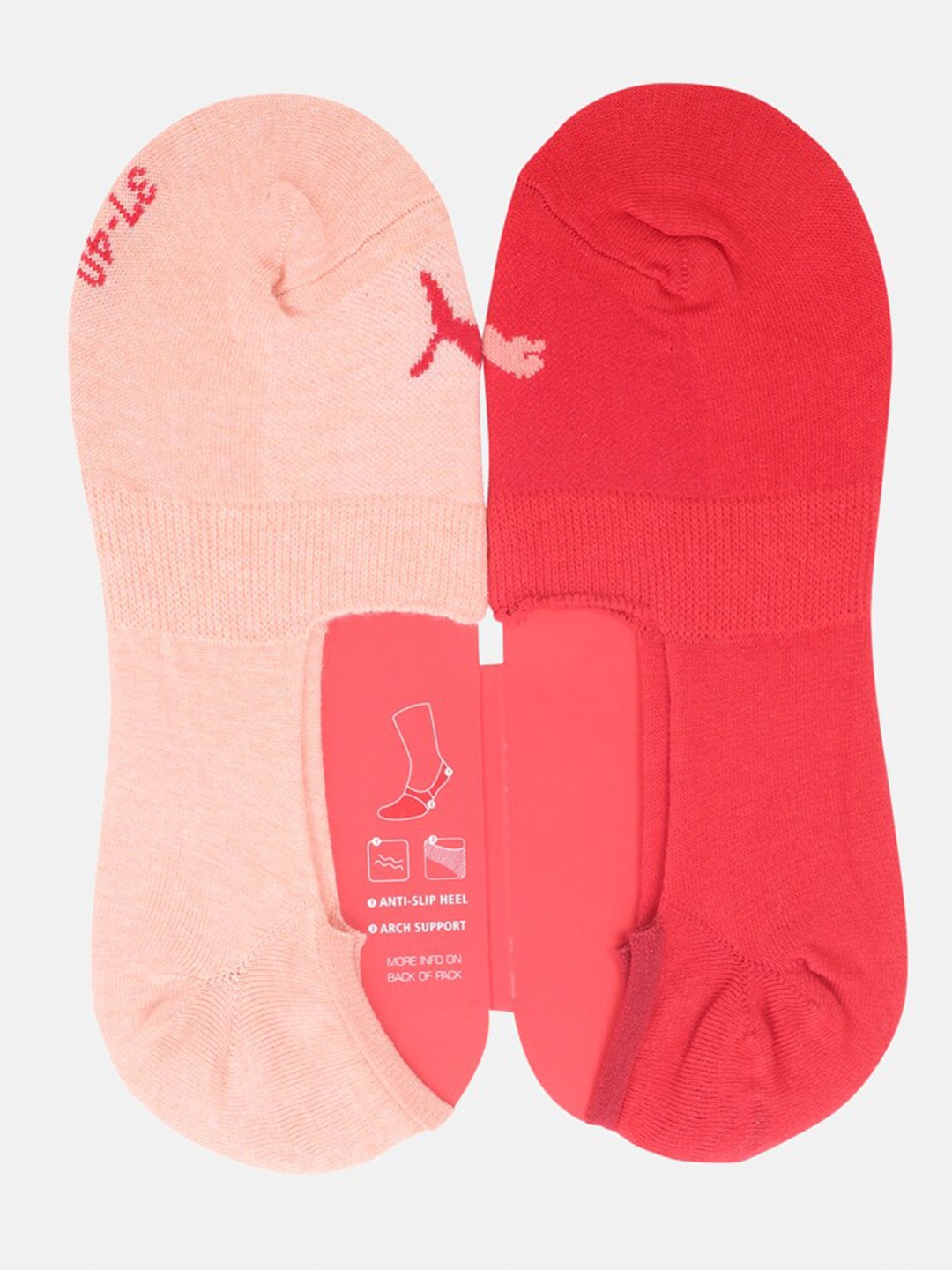 

Puma Unisex Peach-Coloured & Coral Set Of 2 Socks