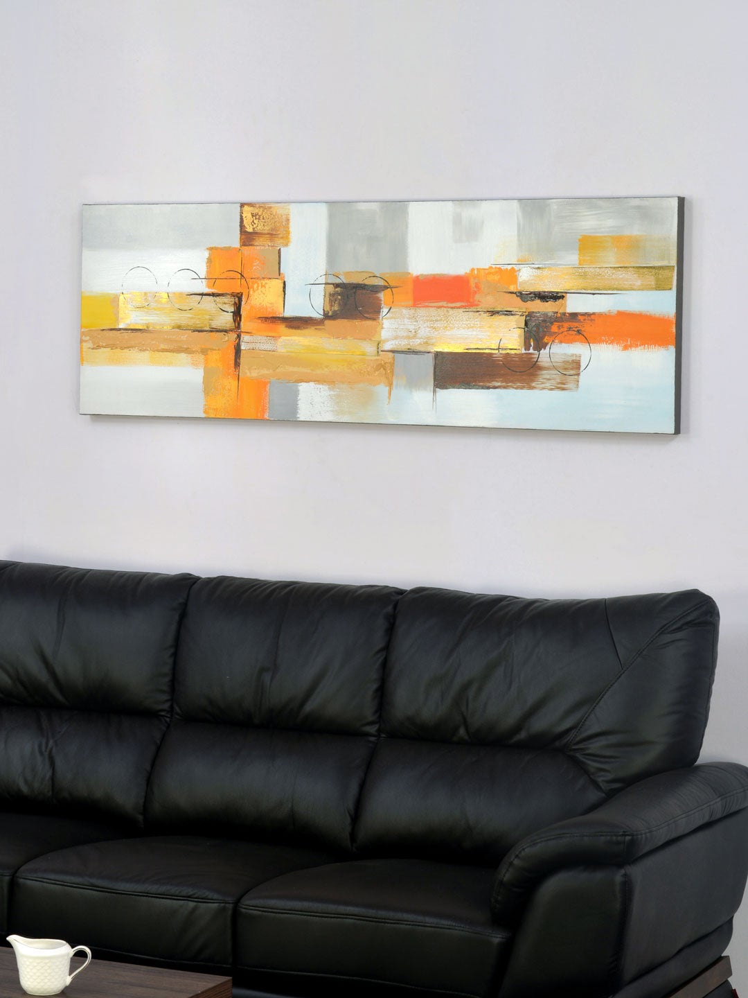 

Athome by Nilkamal Yellow & Grey Abstract Wall Art