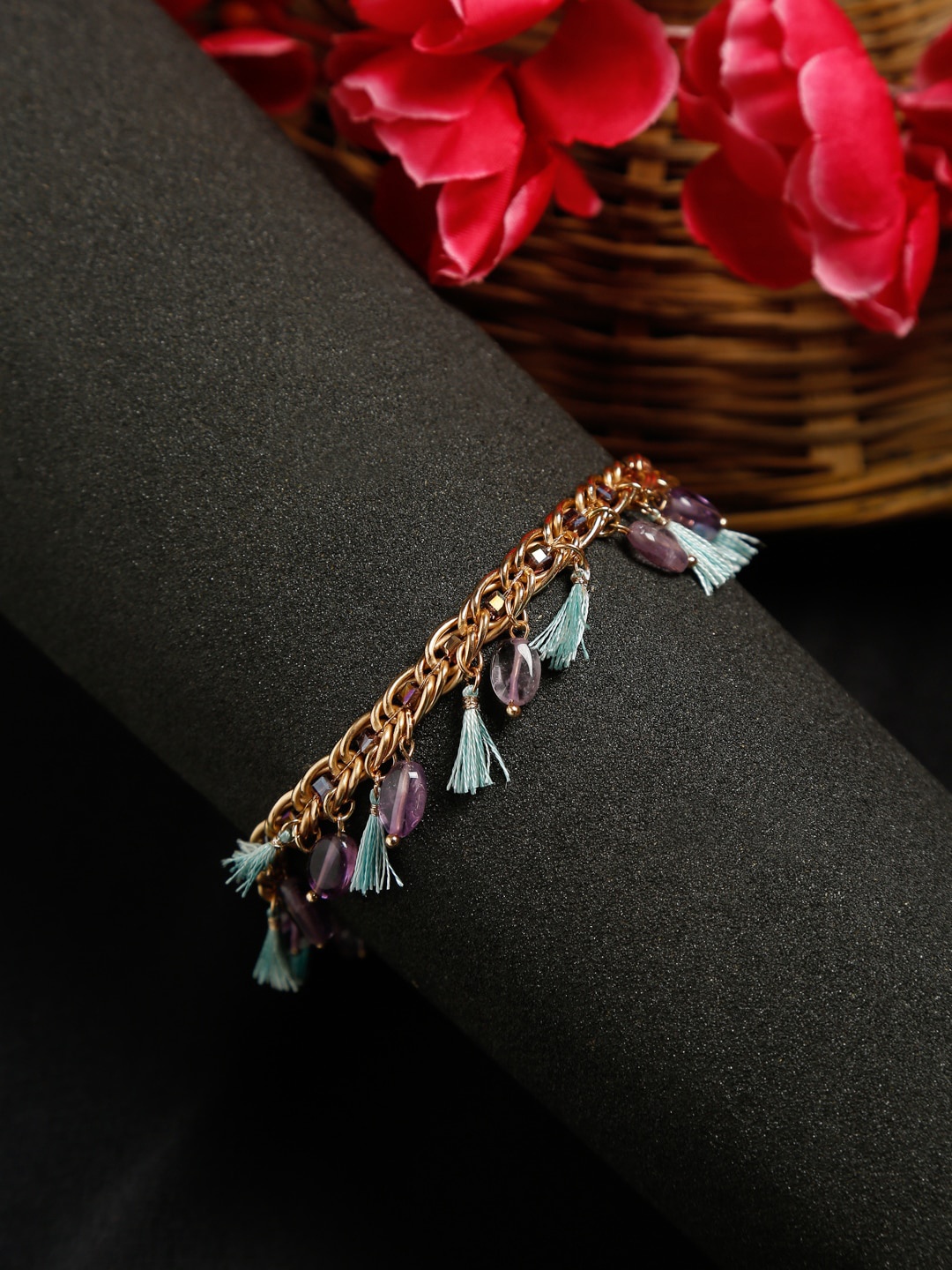 

Madame Rose-Gold Chain Tassel Drop Anklet