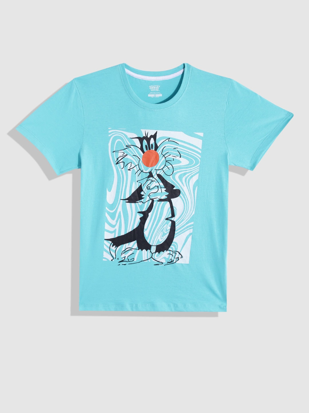 

YK Warner Bros Boys Sylvester Printed Pure Cotton T-shirt, Blue