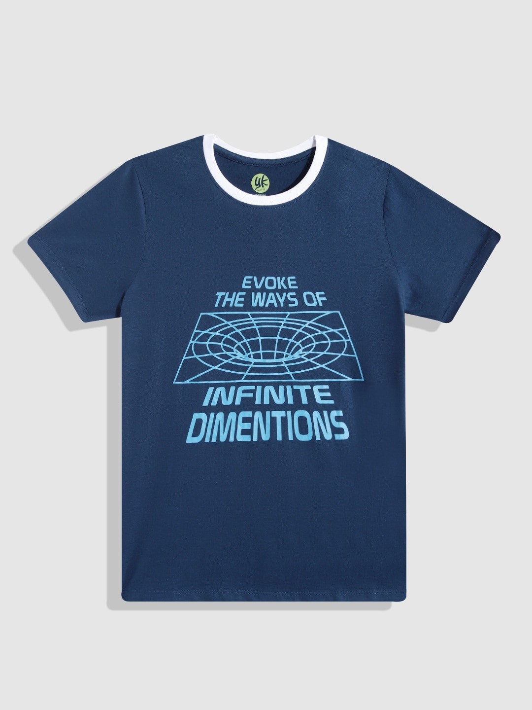 

YK Boys Typography Printed Pure Cotton T-shirt, Blue